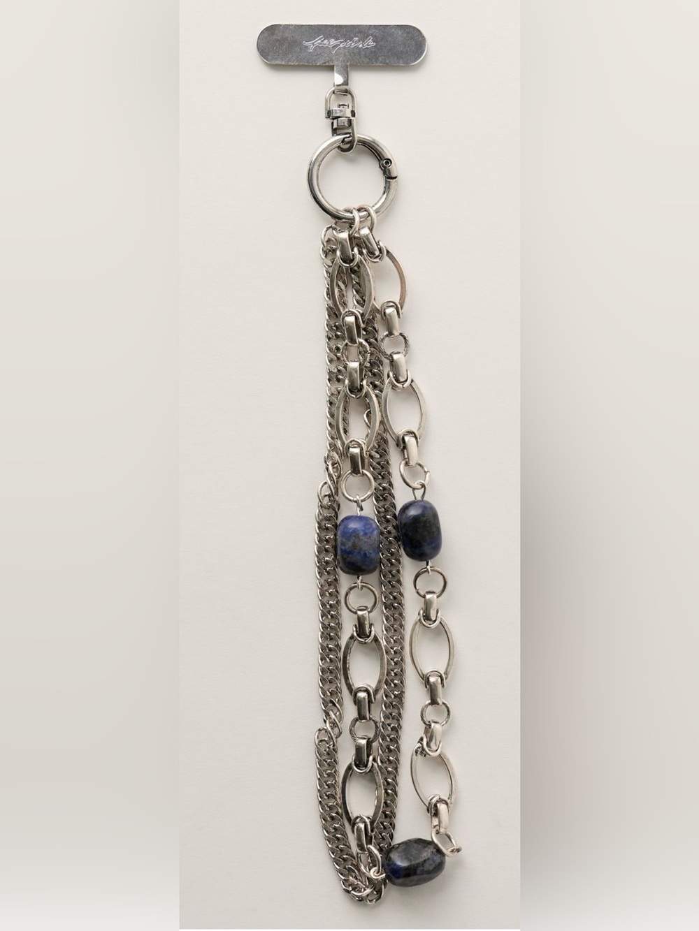 NWT Free People Layered Chain Phone Wristlet in Antique Silver New Charm